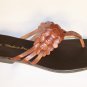 leather brown flat sandals size 8
