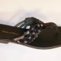 black leather flat sandals size 11