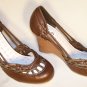wedge round toe heels brown size 8.5