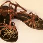 t-strap flat sandals brown size 8