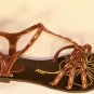 t-strap flat sandals brown size 8