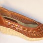  bamboo brand brown wedge espadrilles open toe size 9