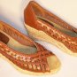 bamboo brand brown wedge espadrilles open toe size 9
