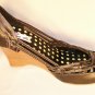 wedge round toe heels black size 10