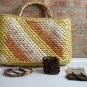 OutFitkit retro psychedelic mini yellow brown orange tunic dress with accessories