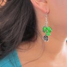 Go Green Charm Earrings, Dangle Earrings,Glass Beaded Earrings