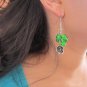 Go Green Charm Earrings, Dangle Earrings,Glass Beaded Earrings
