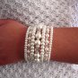 Crystal Pearl Bridal Cuff Bracelet