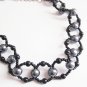 Black and Silver Grey Beaded Necklace