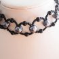 Black and Silver Grey Beaded Necklace