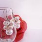 Pink Pearl and Crystal Earrings, Bridal, Wedding, Bridesmaid Gift, Cluster Pearl Earrings