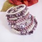 Pearl Beaded Bracelet, Amethyst Chip Bracelet, Stackable Bracelet, Pearl Cuff Bracelet