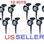 12 New Outdoor Garden 3-LED Solar Spot Flood Landscape Light