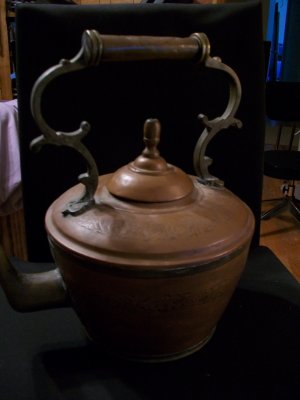 Antique Brass and Copper Kettle