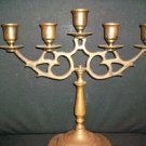 SOLID BRASS 5ARM LIGHT CANDELABRA CANDLE STICK HOLDER