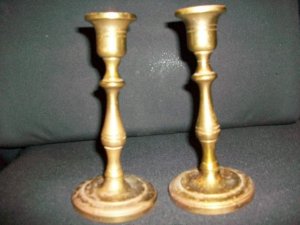 2 Vintage Brass Candle stick Holders