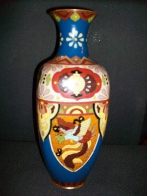 12 " Enameled over copper vase