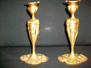 Antique A-M-W Candlesticks