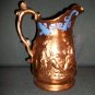 2 Antique Copper Luster Pitchers