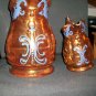 2 Antique Copper Luster Pitchers