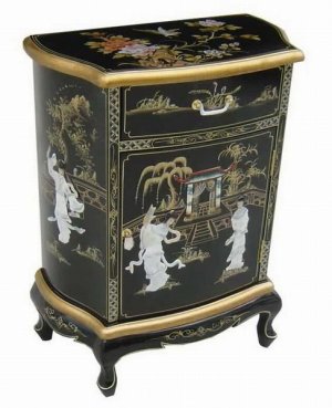 Single Drawer Oriental Chest Console Table