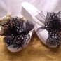 Black and White Dressy Wedge Flip Flop