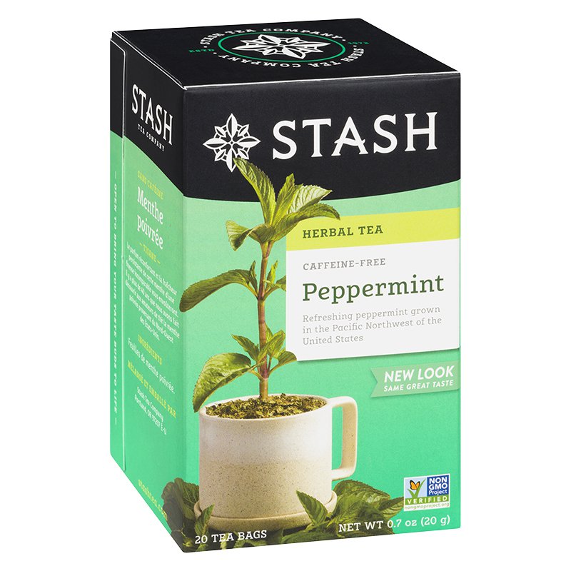 Stash Peppermint Herbal Tea New Look 0.7 oz 20 g 20 tea bags
