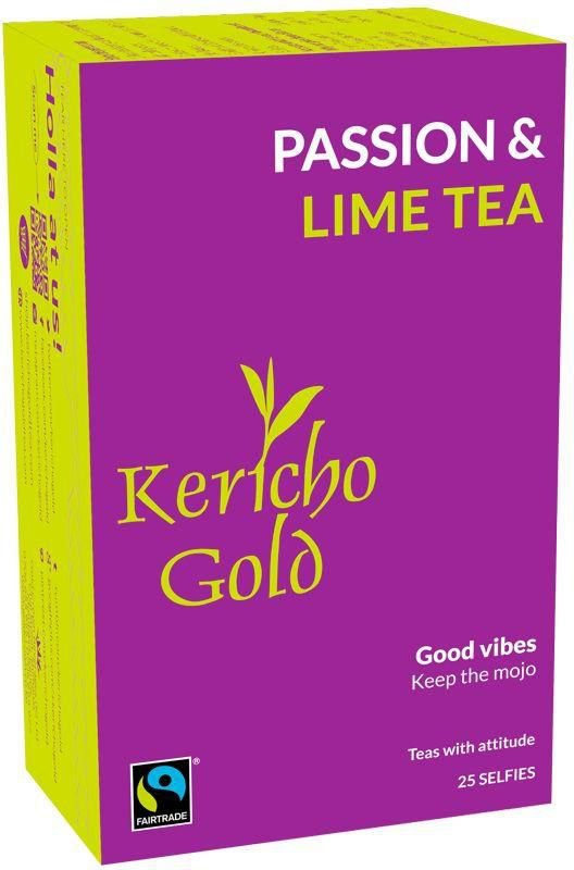 NEW Passion & Lime Tea, Herbal Tea, Good Vibes, Keep the mojo, 25 tea bags Kericho Gold