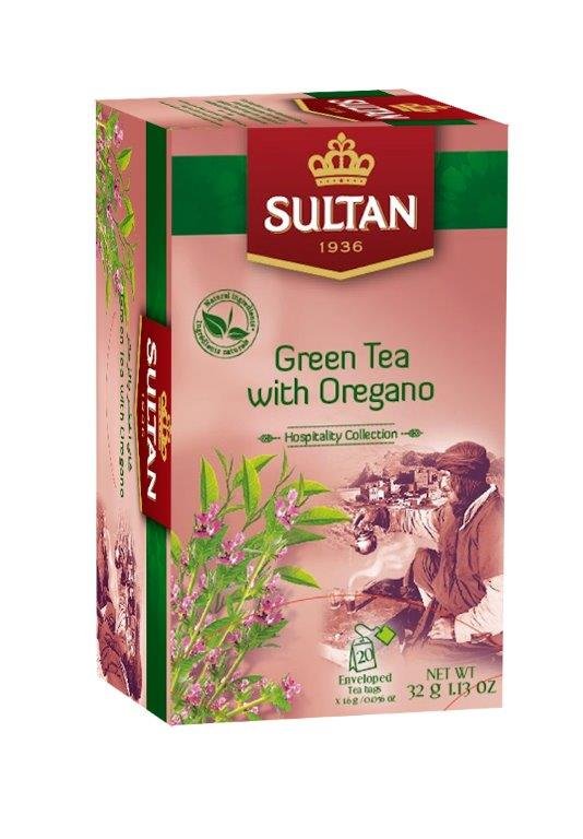 Sultan 1936 Green Tea with Oregano Bags 20 Count