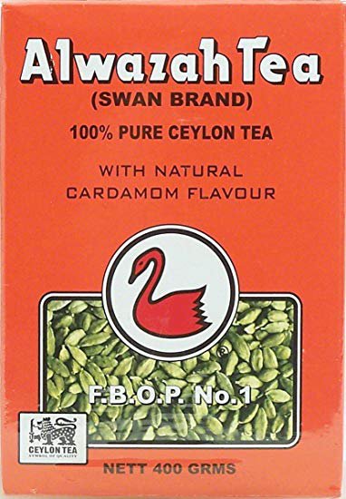 Alwazah Tea, Ceylon with natural cardamom flavour, Swan Brand, 400-gram box
