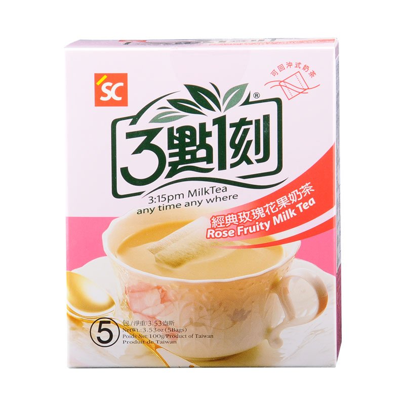 Japanese 3:15PM Rose Fruit Milk Tea 100g 5 Tea Bags From Taiwan