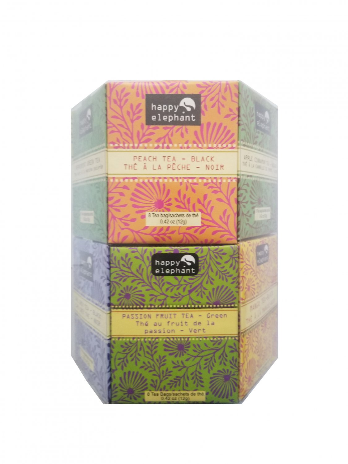 Specialty Tea Selection Happy Elephant Gift Box 96 tea bags - 12 flavors Christmas Gift Idea
