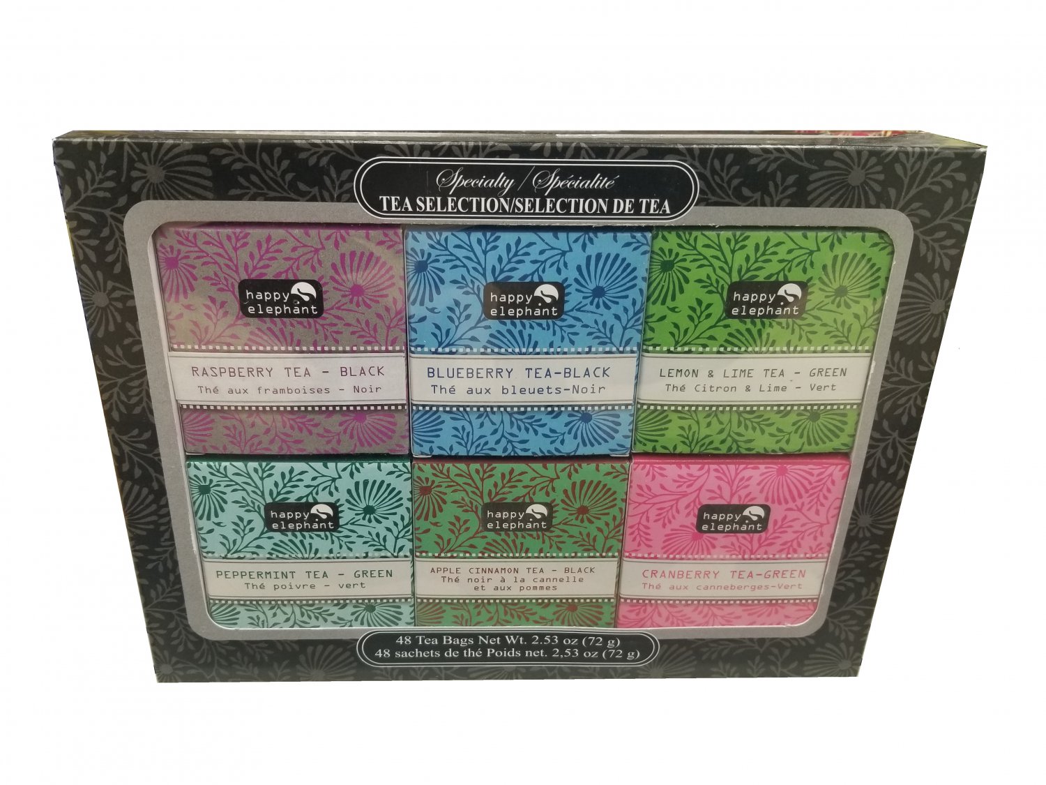 Gift Specialty Tea Selection Happy Elephant Gift Box 48 tea bags - 6 flavors