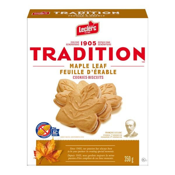 Canada Maple Cream Cookie with 100 Pure Maple Syrup Leclerc Tradition