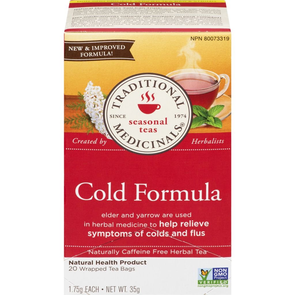 Traditional Medicinals, Organic Cold Formula 20 Wrapped Tea Bags Compostable (40g)