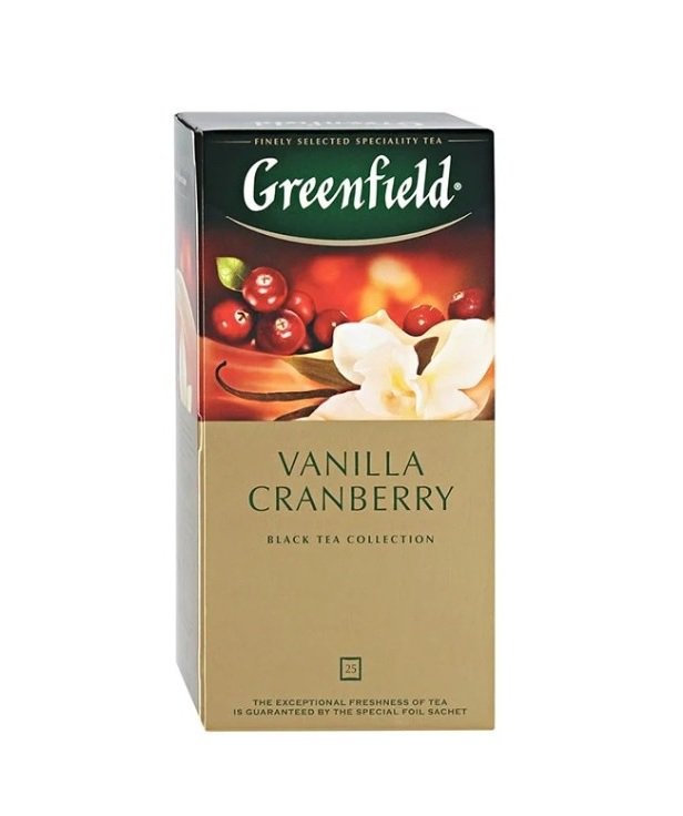 Greenfield Vanilla Cranberry 25 tea bags Russian Herbal Tea Collection