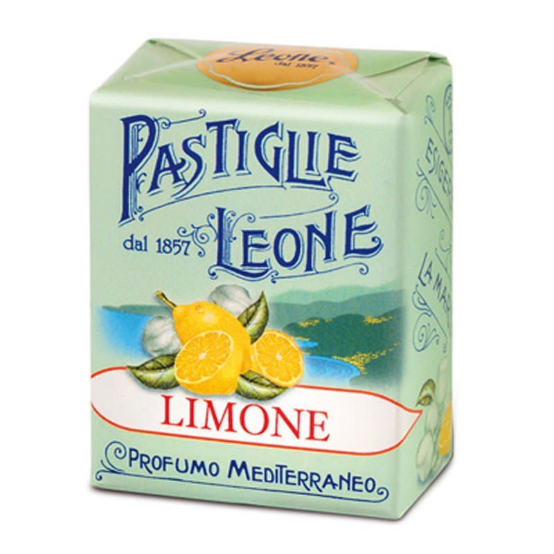 Pastiglie Leone Limone Pastilles Leone Candy Lemon 30 gr Profumo Mediterraneo Torino 1857