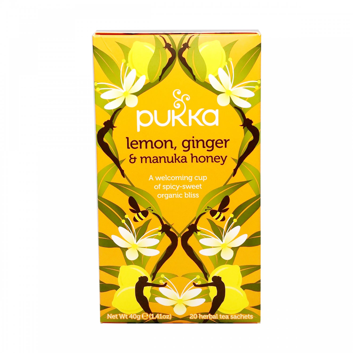 PUKKA Organic Lemon Ginger Manuka Honey Herbal Tea 20 un