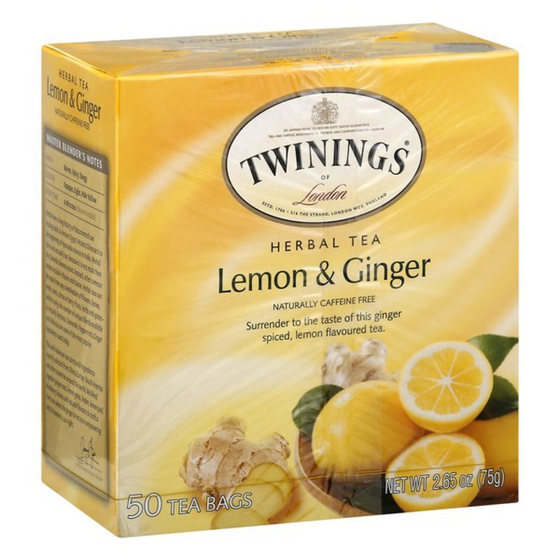 Twinings Lemon Ginger Herbal Tea 50 tea bags