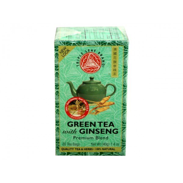 Triple Leaf Green Tea with Ginseng 20 Tea Bags