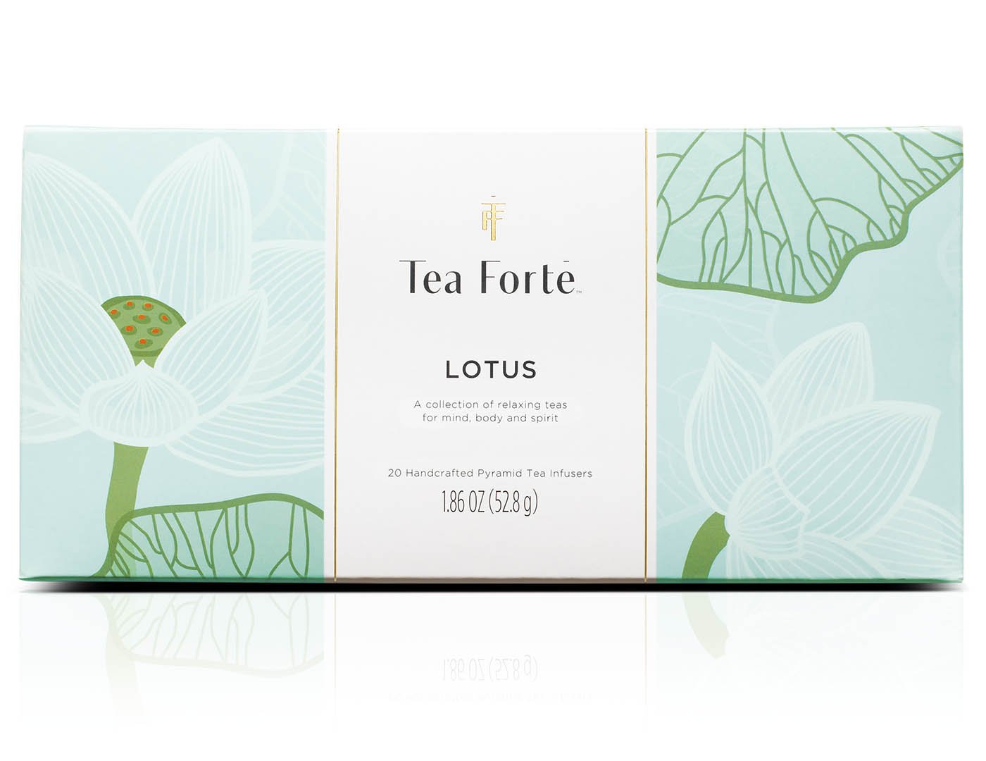 Tea Forte Lotus Relaxing Teas Tea Sampler Gift Set, 10 Variety Handcrafted Pyramid Tea Infuser Bags