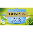 French Twinings Green Tea with Mint Infusion Herbal Tea 25 SACHETS