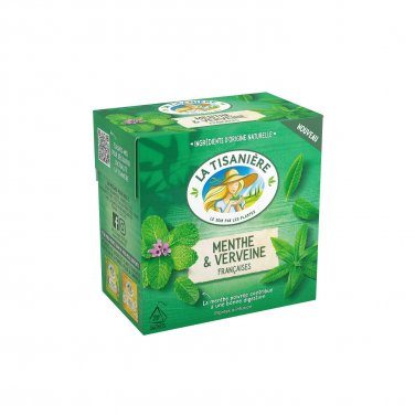 La Tisaniere Mint Verbena Herbal Tea Infusion Herbal Tea 20 SACHETS