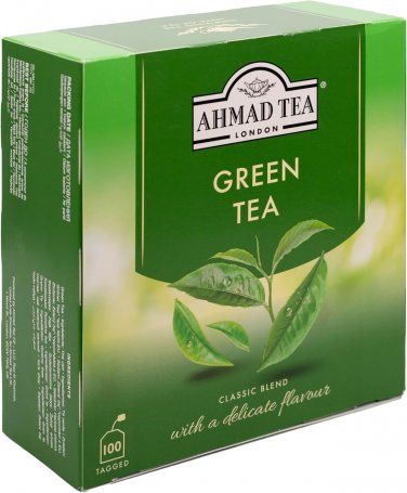 Ahmad Tea Geen Tea Pure 100ct The Finest Leaf &Acirc;&middot; Product of England