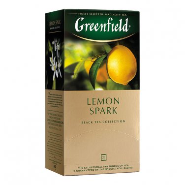 Greenfield Premium Lemon Spark Citrus Black Tea Blend 25 Tea Bags