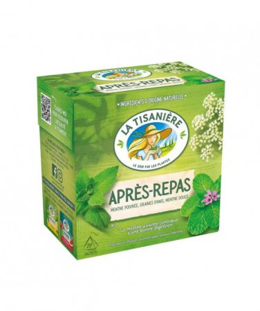 Organic Herbal Tea La Tisaniere After Meals Apr&Atilde;&uml;s-repas BIO 20 SACHETS