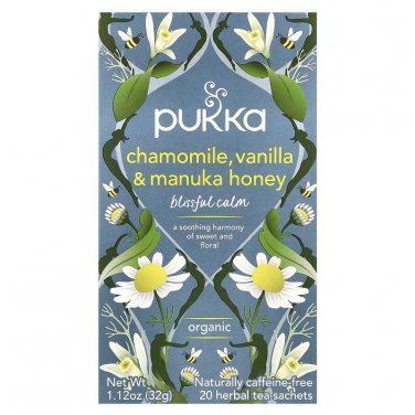 Pukka Chamomile Vanilla & Manuka Honey Organic Herbal Tea (20 Sachets) &acirc;�� Caffeine-Free