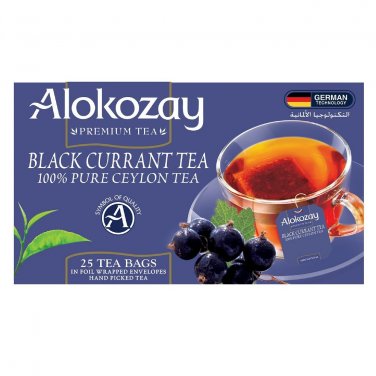 Alokozay Premium Blackcurrant Black Tea Fine Ceylon Blend 25 Tea Bags