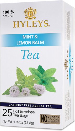 Hyleys Tea, Mint & Lemon Balm Tea, 25 Foil Envelope Tea Bags