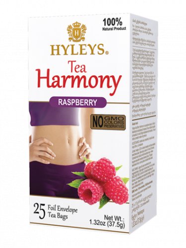 Hyleys Tea Harmony, Raspberry Tea, 25 Foil Envelope Tea Bags